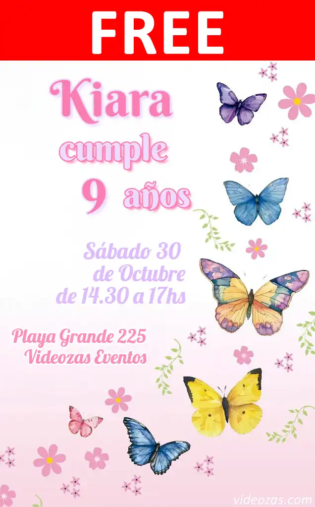 Free personalized birthday invitation mariposas 03