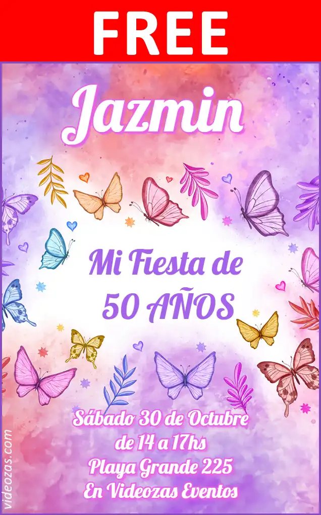 Free personalized birthday invitation mariposas 04
