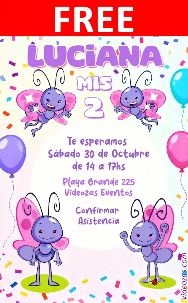 Free Little Butterfly Invitation | Editable and Customizable | Easy and Fast | Make Online Now!
