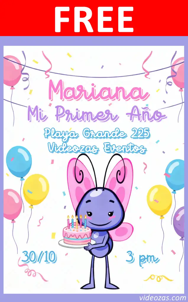 Free personalized birthday invitation mariposita 04