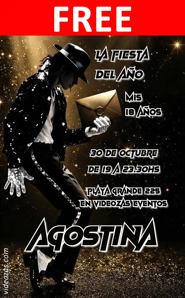 Free personalized birthday invitation michael_jackson 02