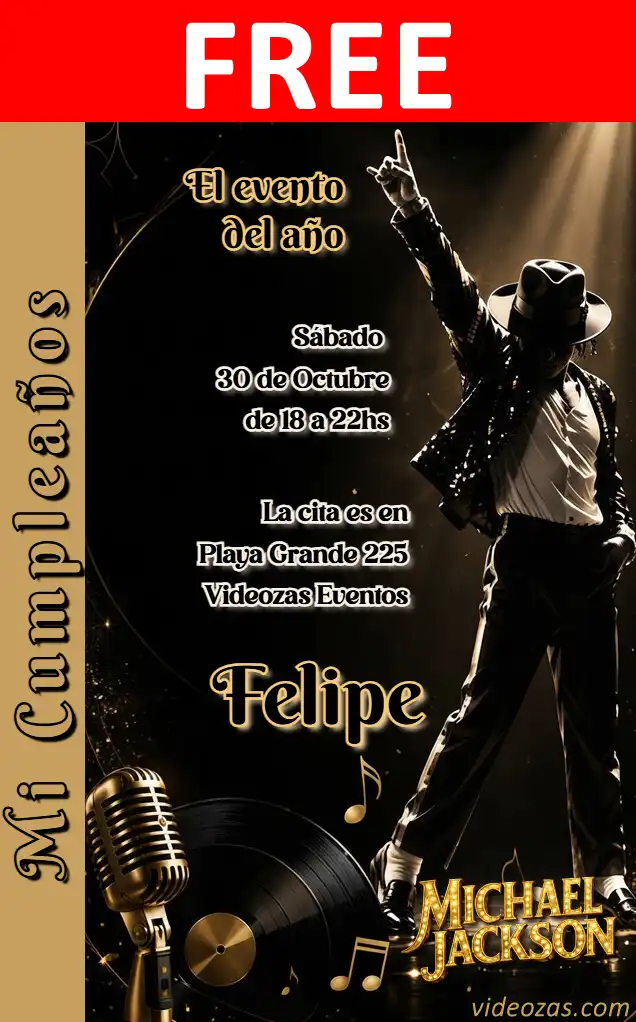 Free personalized birthday invitation michael_jackson 03