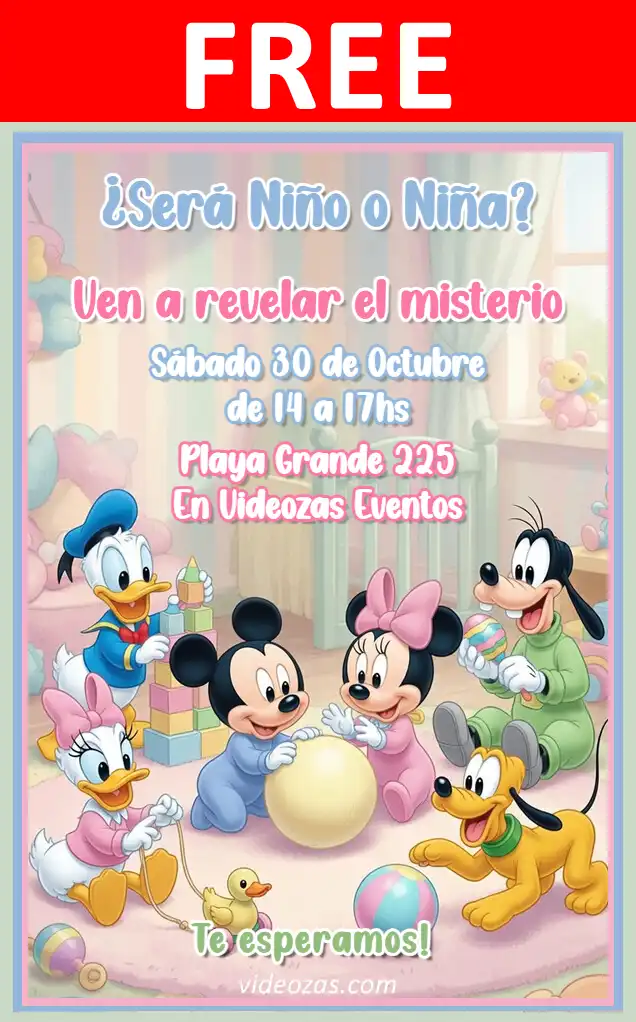 Free Mickey and Minnie Babies Invitation | Editable and Customizable | Easy and Fast | Make Online Now!