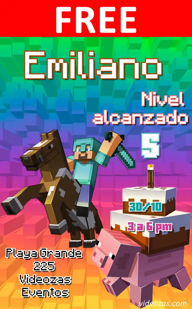 Free Minecraft Invitation | Editable and Customizable | Easy and Fast | Make Online Now!