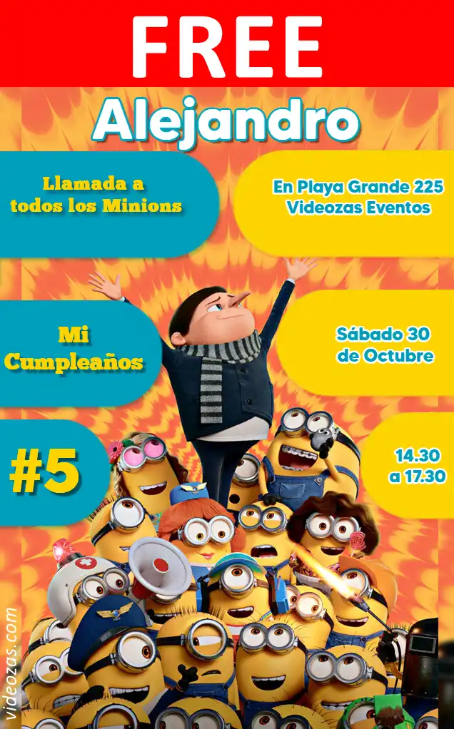Free personalized birthday invitation minions 02