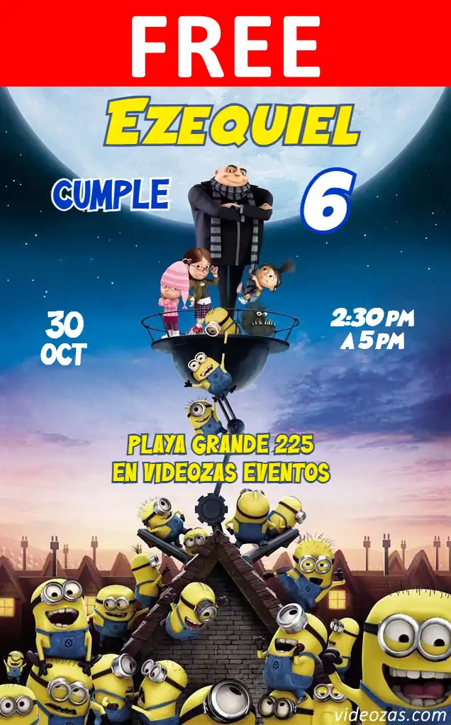 Free personalized birthday invitation minions 03