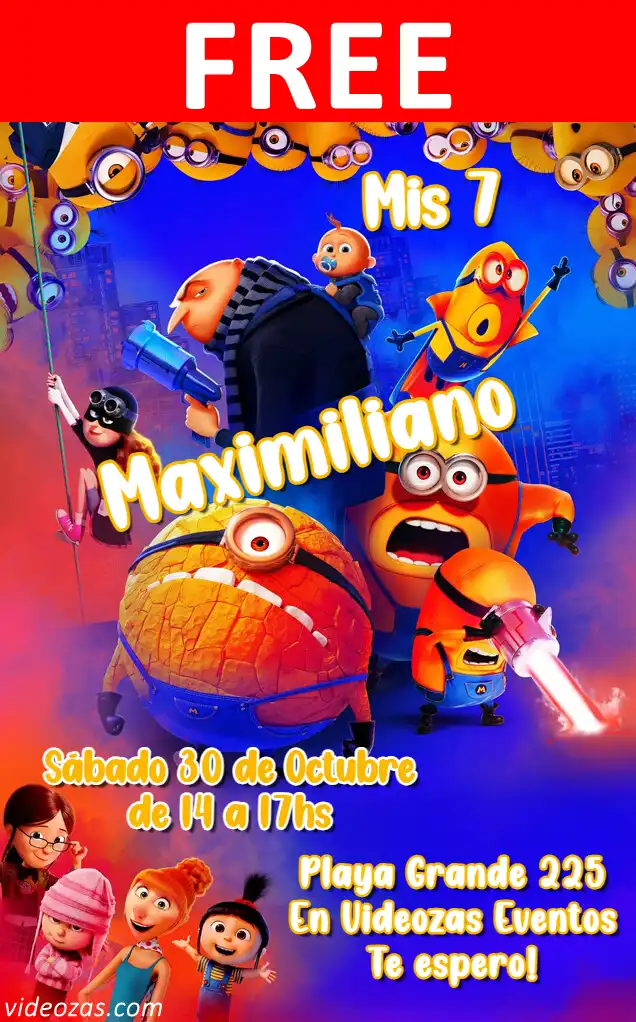 Free personalized birthday invitation minions 04