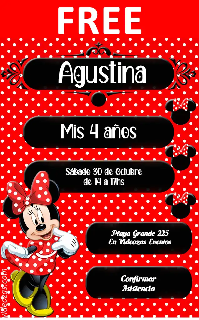 Free Minnie Invitation | Editable and Customizable | Easy and Fast | Make Online Now!