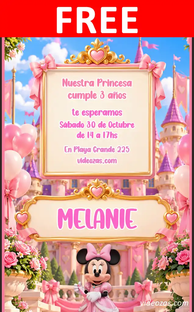 Free Minnie Invitation | Editable and Customizable | Easy and Fast | Make Online Now!