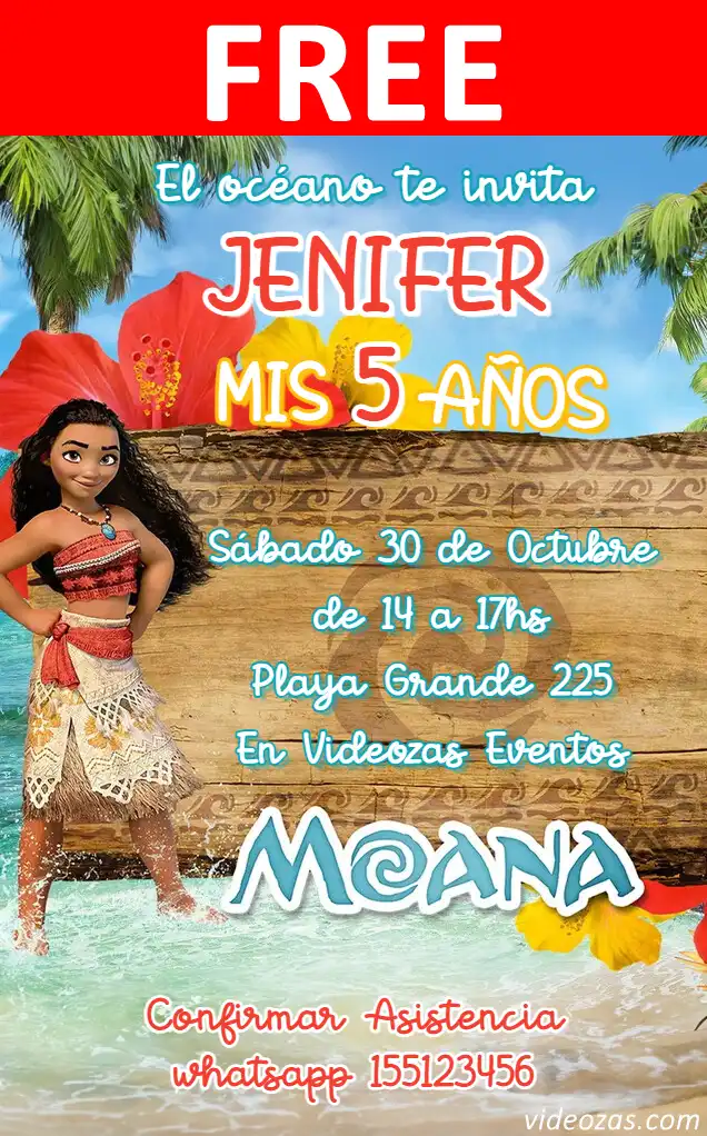 Free Moana Invitation | Editable and Customizable | Easy and Fast | Make Online Now!