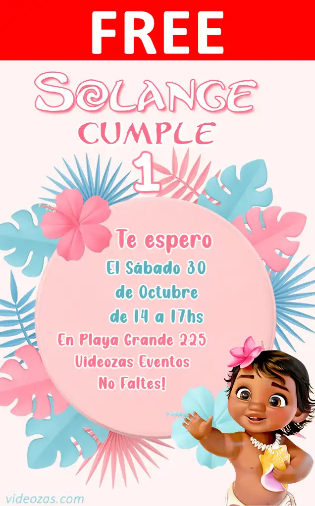 Free Moana Invitation | Editable and Customizable | Easy and Fast | Make Online Now!
