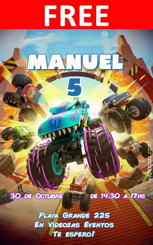 Free Monster Trucks Invitation | Editable and Customizable | Easy and Fast | Make Online Now!