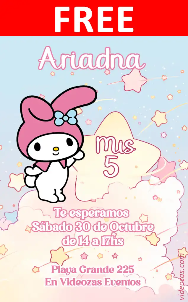 Free personalized birthday invitation my_melody 02