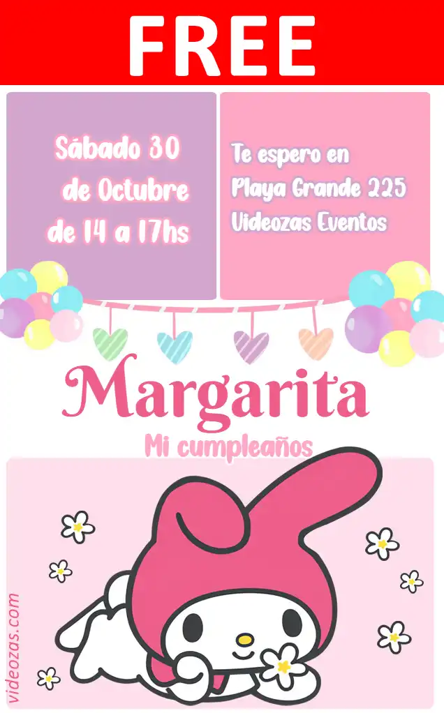 Free My Melody Invitation | Editable and Customizable | Easy and Fast | Make Online Now!