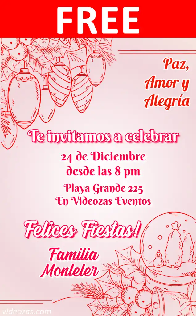 Free personalized birthday invitation navidad 06