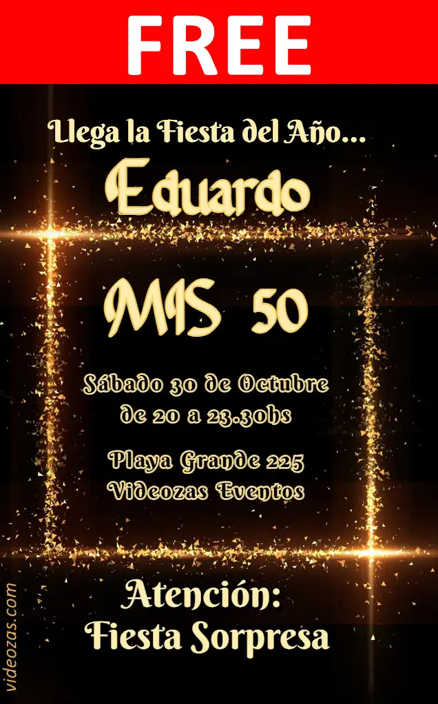 Free personalized birthday invitation negro_dorado 01