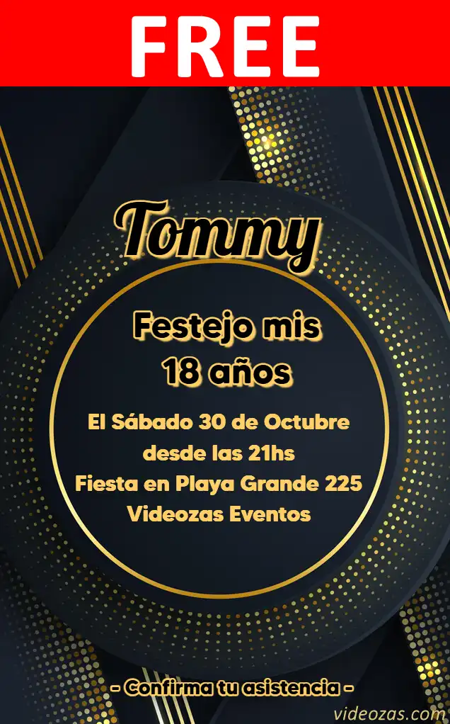 Free personalized birthday invitation negro_dorado 02