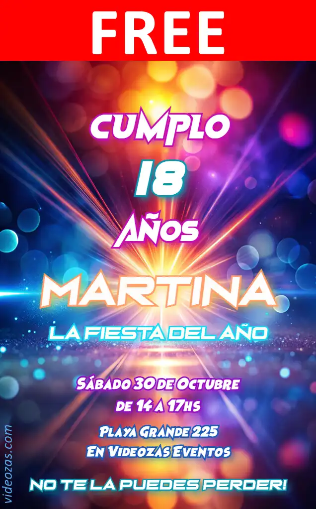 Free personalized birthday invitation neon_glow 02