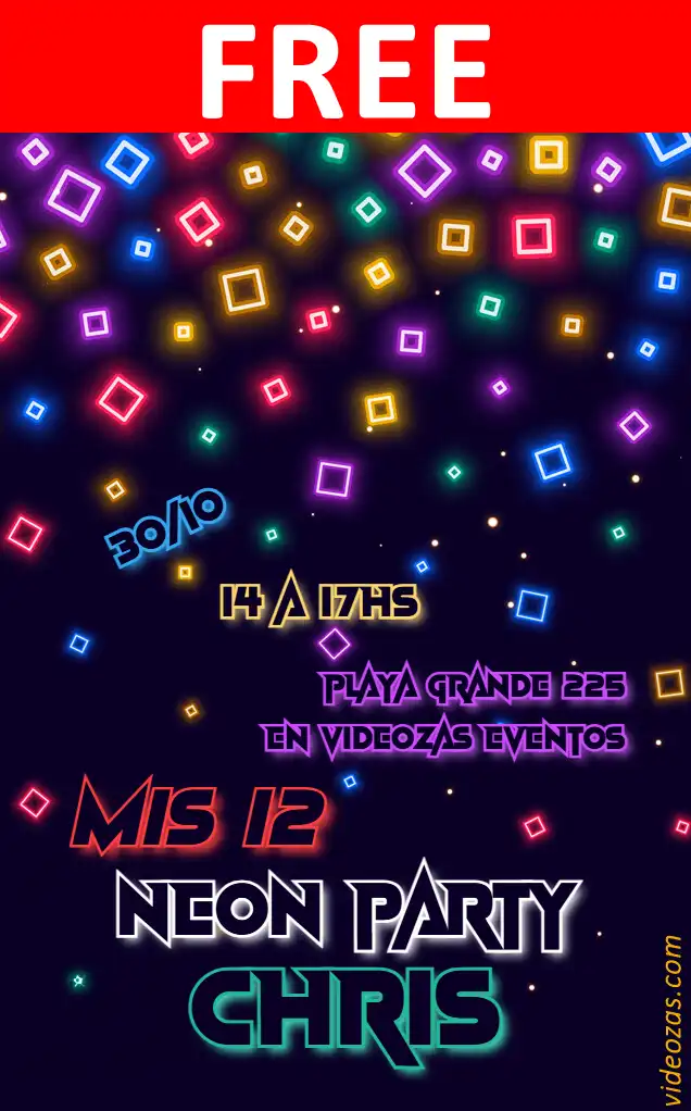 Free personalized birthday invitation neon_glow 04
