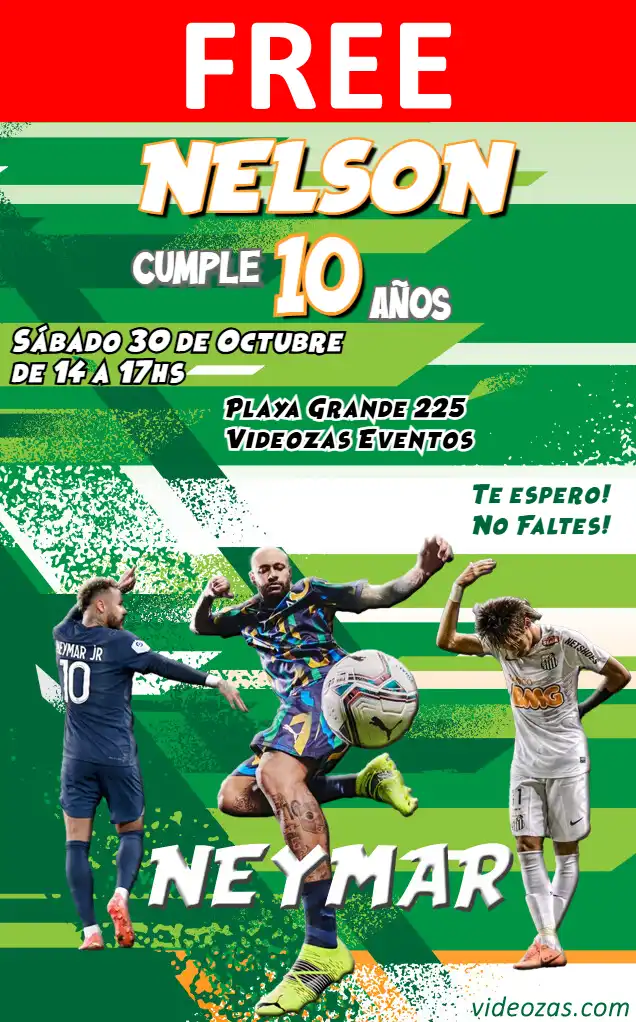 Free Neymar Invitation | Editable and Customizable | Easy and Fast | Make Online Now!