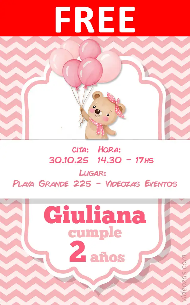 Free Little Bear Princess Invitation | Editable and Customizable | Easy and Fast | Make Online Now!