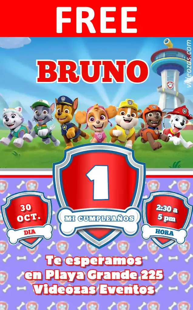 Free personalized birthday invitation paw_patrol 02