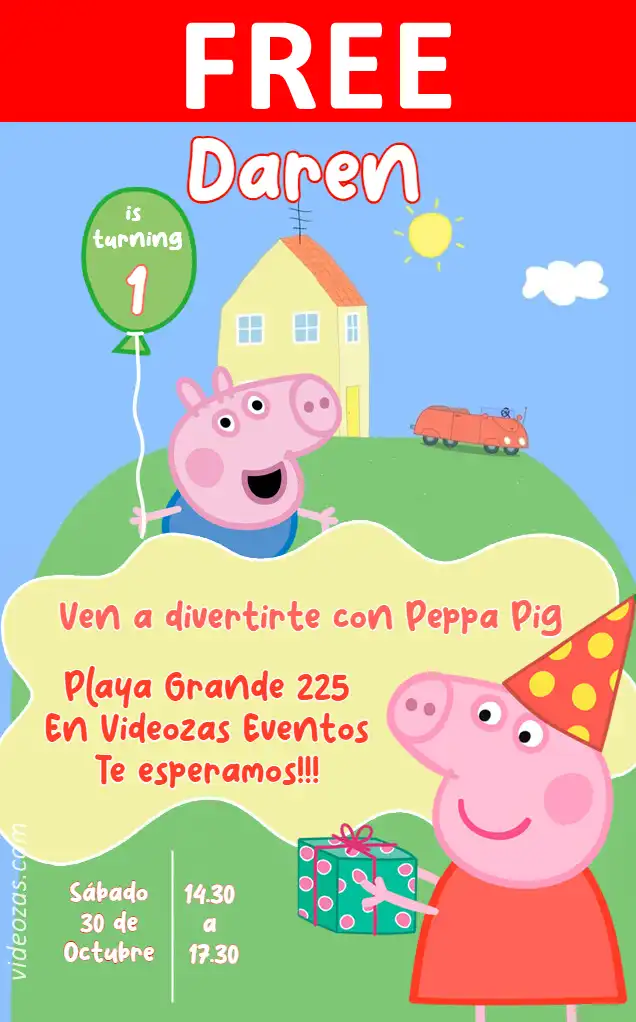 Free Peppa Pig Invitation | Editable and Customizable | Easy and Fast | Make Online Now!