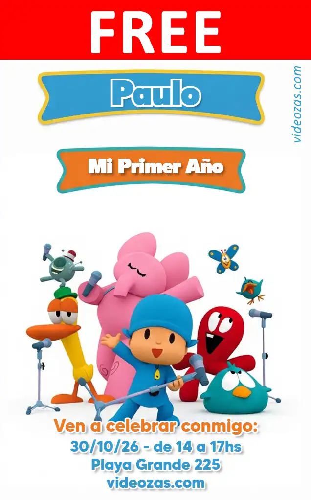 Free personalized birthday invitation pocoyo 01