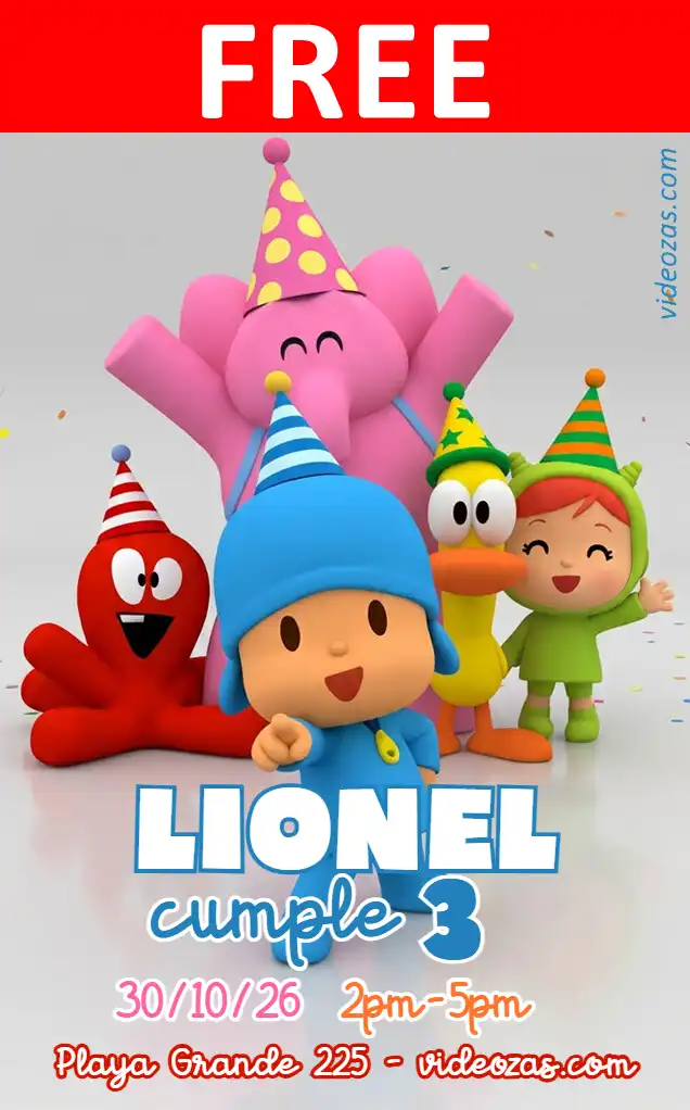 Free personalized birthday invitation pocoyo 03