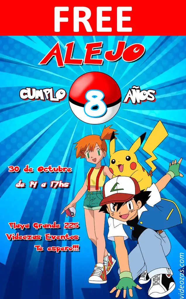 Free Pokemon Invitation | Editable and Customizable | Easy and Fast | Make Online Now!