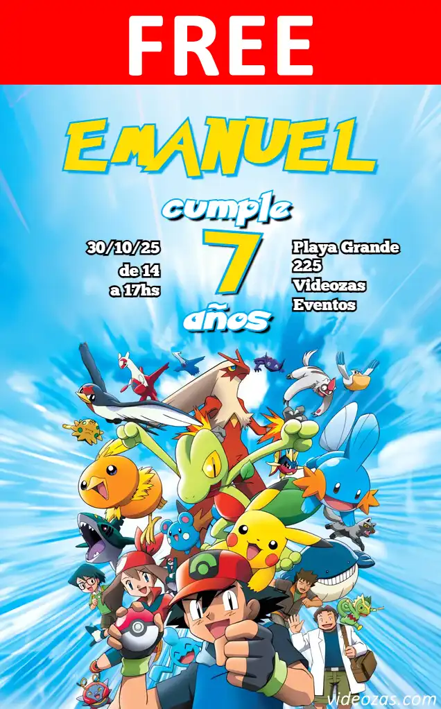 Free Pokemon Invitation | Editable and Customizable | Easy and Fast | Make Online Now!