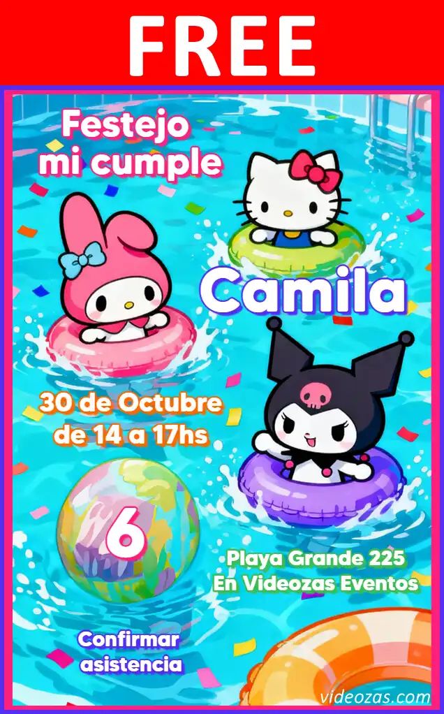 Free personalized birthday invitation pool_party 03