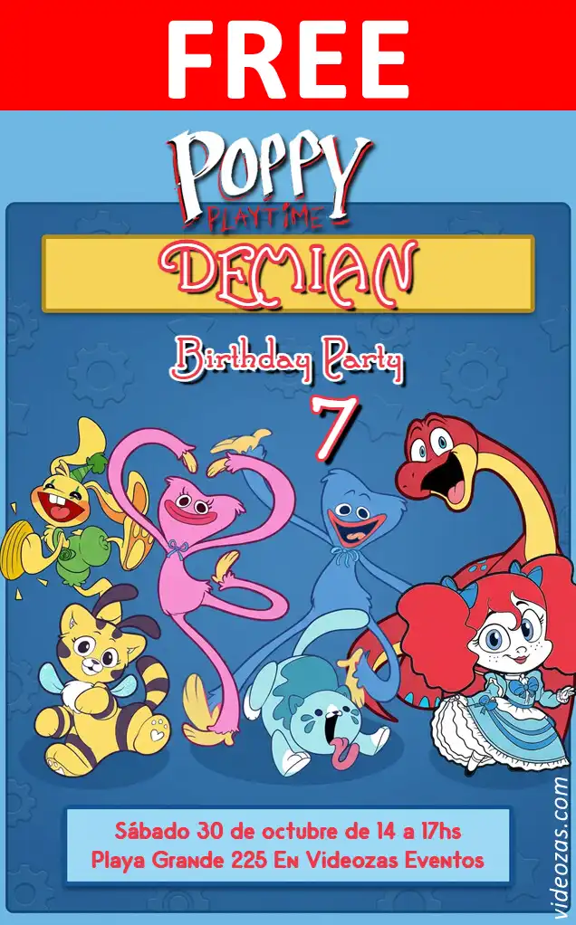 Free Poppy Playtime Invitation | Editable and Customizable | Easy and Fast | Make Online Now!