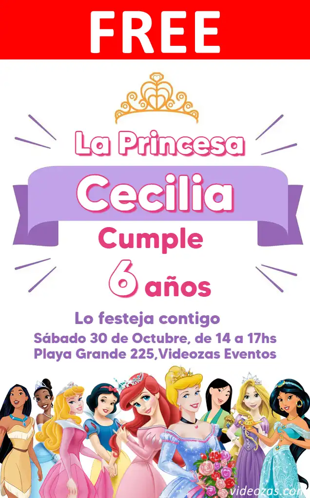 Free Princesses Invitation | Editable and Customizable | Easy and Fast | Make Online Now!