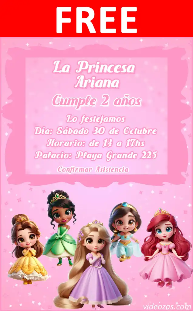 Free personalized birthday invitation princesas_baby 04