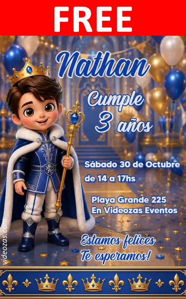 Free Prince Invitation | Editable and Customizable | Easy and Fast | Make Online Now!