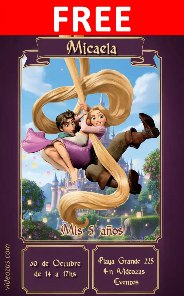 Free Rapunzel Invitation | Editable and Customizable | Easy and Fast | Make Online Now!