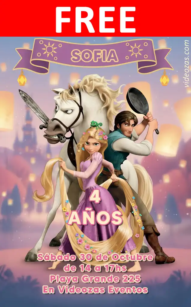 Free Rapunzel Invitation | Editable and Customizable | Easy and Fast | Make Online Now!