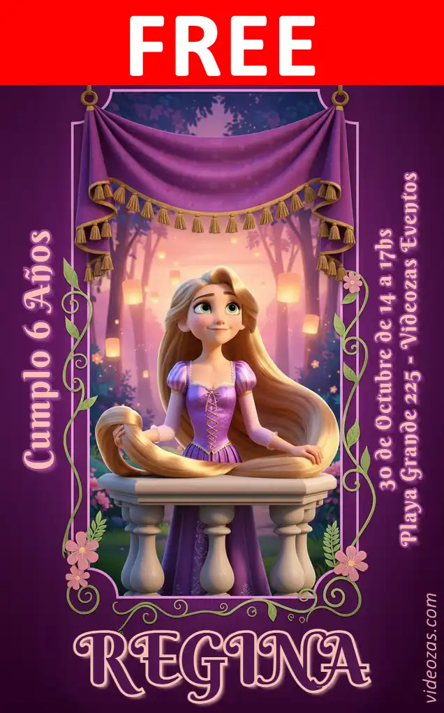 Free Rapunzel Invitation | Editable and Customizable | Easy and Fast | Make Online Now!