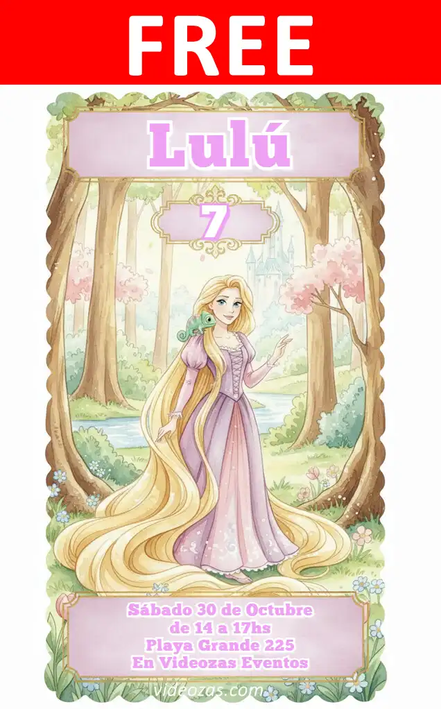 Free Rapunzel Invitation | Editable and Customizable | Easy and Fast | Make Online Now!