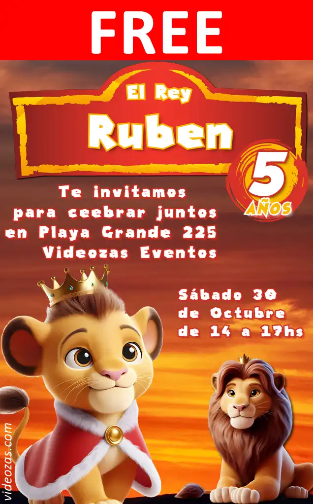 Free personalized birthday invitation rey_leon 04