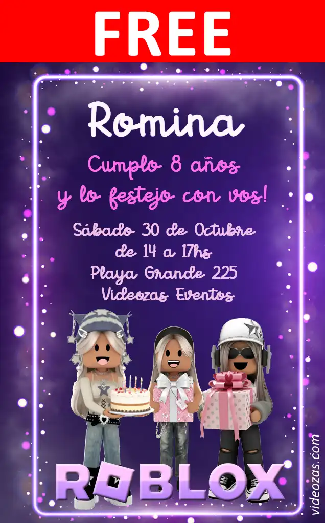 Free personalized birthday invitation roblox 05