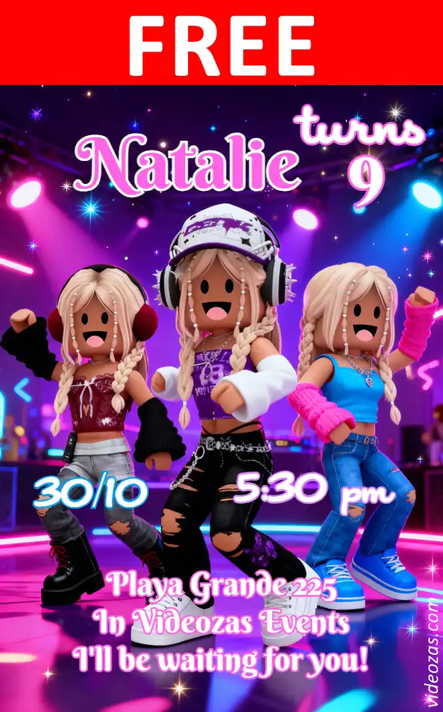 Free personalized birthday invitation roblox_girls 01