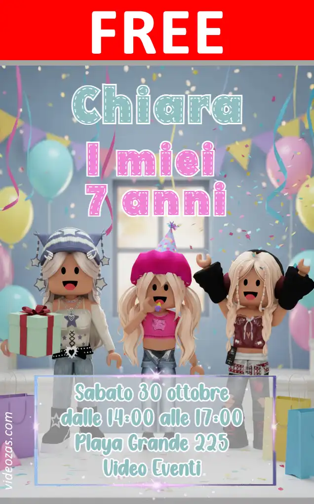 Free personalized birthday invitation roblox_girls 03