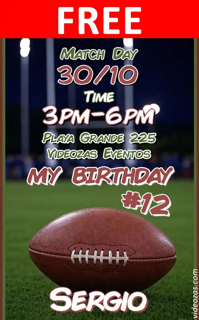 Free personalized birthday invitation rugby 04