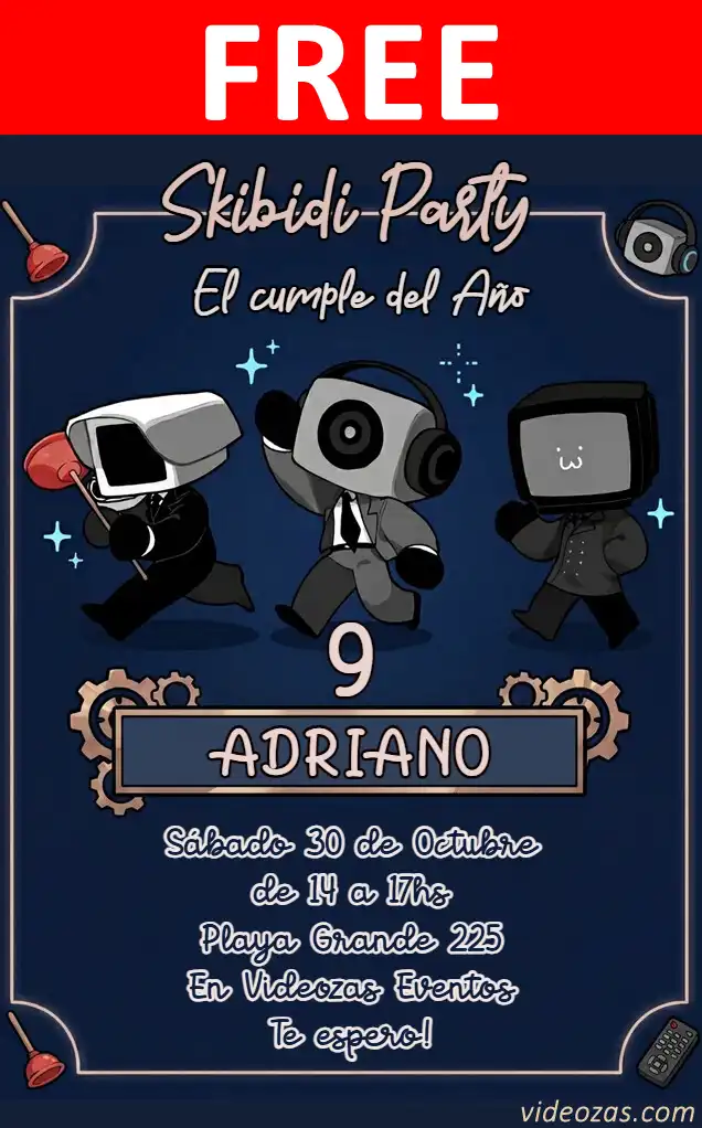 Free personalized birthday invitation skibidi_toilet 02