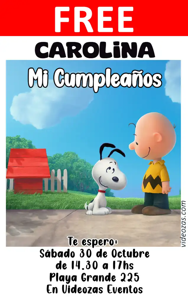 Free personalized birthday invitation snoopy 03