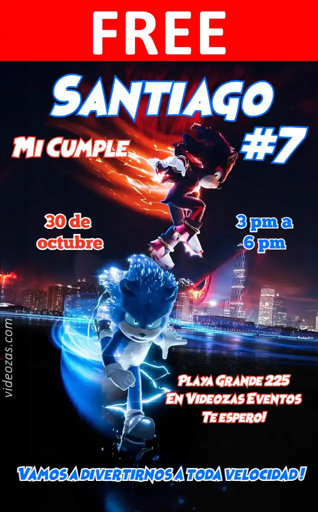 Free personalized birthday invitation sonic 02