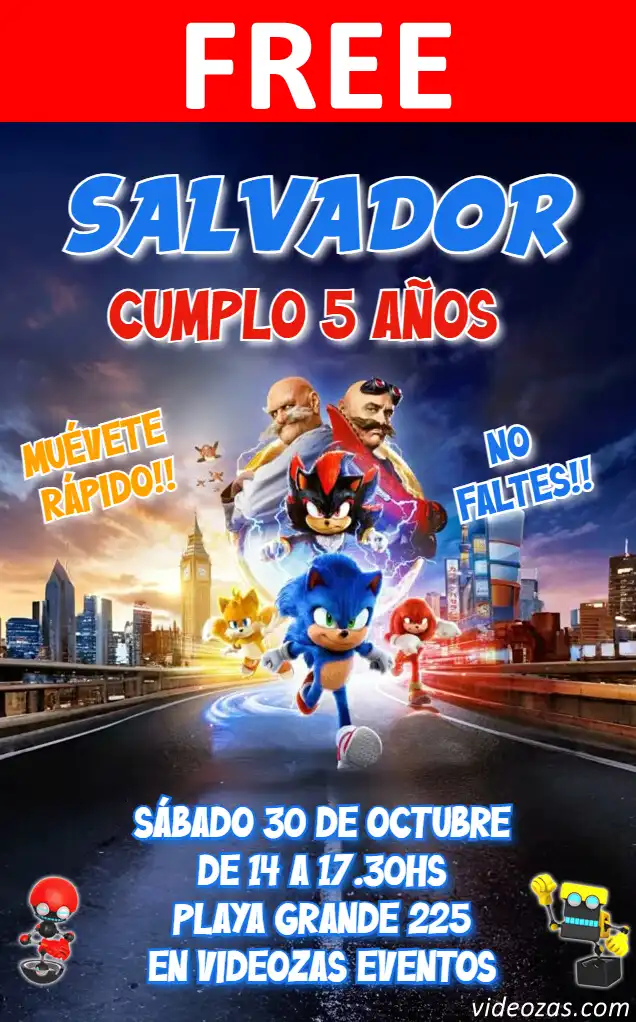 Free Sonic Invitation | Editable and Customizable | Easy and Fast | Make Online Now!