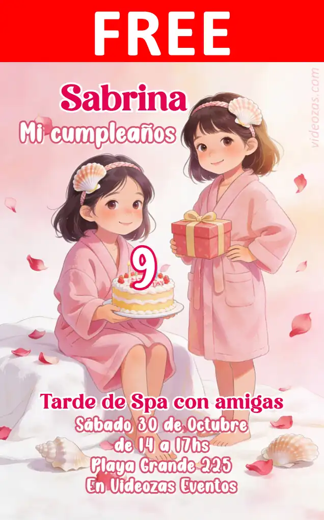 Free Spa Invitation | Editable and Customizable | Easy and Fast | Make Online Now!